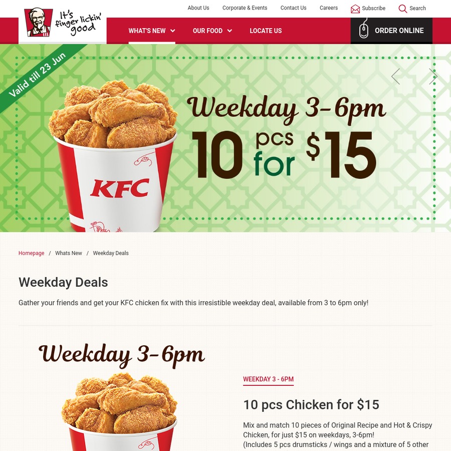 KFC Chicken Deal