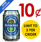 Heineken Premium 0.0% Lager Can Beer 330ml for $0.10 at FairPrice On