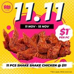 2 Giant Shoe String Fries for $11 or 11pcs Shake Shake Chicken for $11 at Shake Shake In A Tub