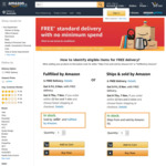 Free Delivery with No Min Spend on Items Sold and Shipped or Fulfilled by Amazon @ Amazon SG