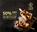 50% off Brown Sugar Boba Milk Ice Cream Bar (U.P. $3.90) at Tiger Sugar [Singtel Dash]