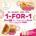 1 for 1 Eggwich ($3.60) at Mr Bean with FavePay Payments [3pm to 7pm Daily]