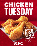 6pcs Chicken for $9 at KFC