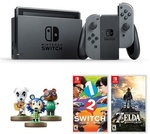 Nintendo Switch with Gray Joy-Con + Legend of Zelda + 1-2 Switch Bundle for $509 Delivered from Lazada