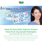Free Darlie All Shiny White Supreme Enzyme Floral Fresh 25g Delivered from Darlie