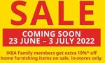 Extra 10% off Home Furnishing Items at IKEA (In-Store, IKEA Family Members)
