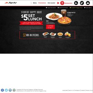 Student Happy Hour $5 Set Lunch @ Pizza Hut