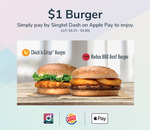 $1 Rodeo BBQ Beef or Chick'n Crisp Burger at Burger King (Singtel Dash/Apple Pay)