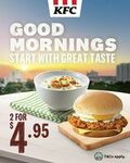 O.R Porridges or Risers with Eggs: 2 for $4.95 at KFC (Before 11am Daily)