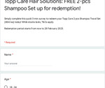 Free 2-pc Shampoo Travel Set from Topp Care (Collect at Eastpoint Mall)