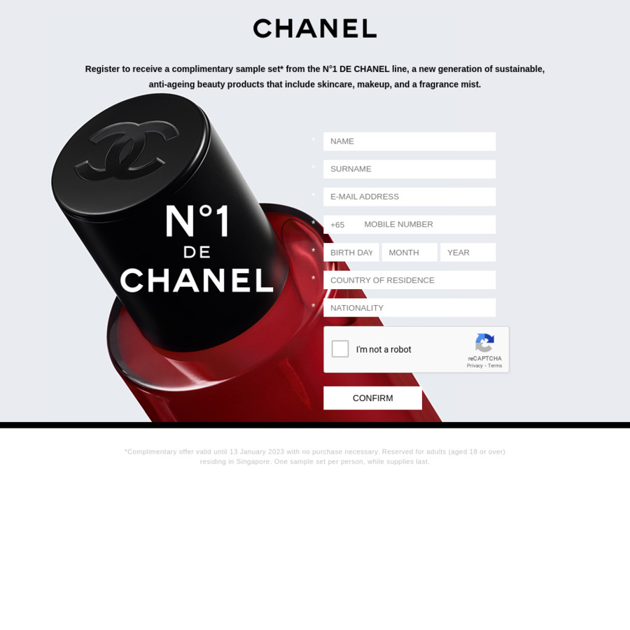 Free N°1 DE CHANEL Sample Set @ Chanel (Collect In-Store) - CheapCheapLah