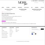 $5 off First Order at Moss Fashion