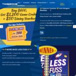 $1200 Game Credits + $50 Dining Voucher for $600 at Timezone via App