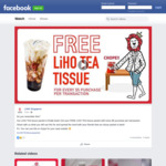 Free LiHO Tea Tissue Packet with $5 Min Spend Per Transaction at LiHo
