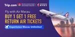 1 for 1 Macau Return Flights with Air Macau via Trip.com
