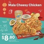 Mala Cheesy Set (2pcs Mala Cheesy Chicken, Regular Yuzu Coleslaw & Passion Fruit Green Tea) for $8.80 at Popeyes