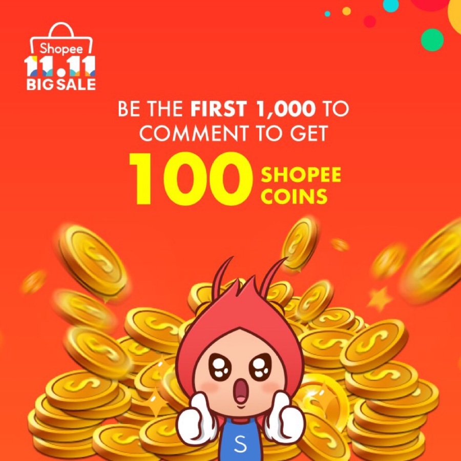100 Free Shopee Coins from Shopee (Account Follow and Like/Comment