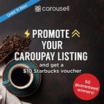 Win 1 of 50 $10 Starbucks Vouchers from Carousell
