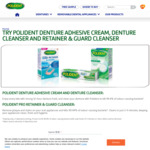 Free Polident Denture Adhesive Cream + Denture Cleanser or Pro Retainer & Guard Cleanser Sample Delivered from Polident