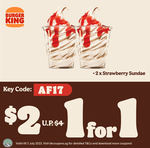 1 for 1 Strawberry Sundae ($2) at Burger King
