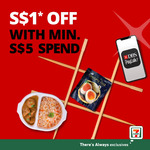 $1 off with Minimum $5 Payment with DBS PayLah at 7-Eleven