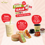 Classic Soya Milk at $0.54 1-for-1 Singafour Pancake/Eggwich  Jelly Delights/Grass Jello/Grass Jelly Bowl for $5.40 @ Mr Bean