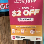 $2 off if Using The Fave App to Order at The Table at Gelare