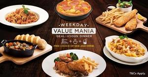 Free Side and Drink with Every Order of Selected Meals at Pizza Hut (Weekdays, after 6pm)