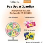 Free Saborino Mask, 17/7-23/7 @ Guardian (Northpoint City)