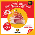 50% off Sashimi Platter ($7.90) at Genki Sushi