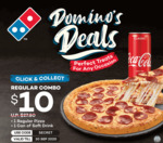 Regular Pizza & Can of Soft Drink for $10 (U.P. $27.80) at Domino's [Click & Collect]