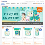 $10 off ($80 Min Spend) or $30 off ($150 Min Spend) on Participating Pampers Products at FairPrice On