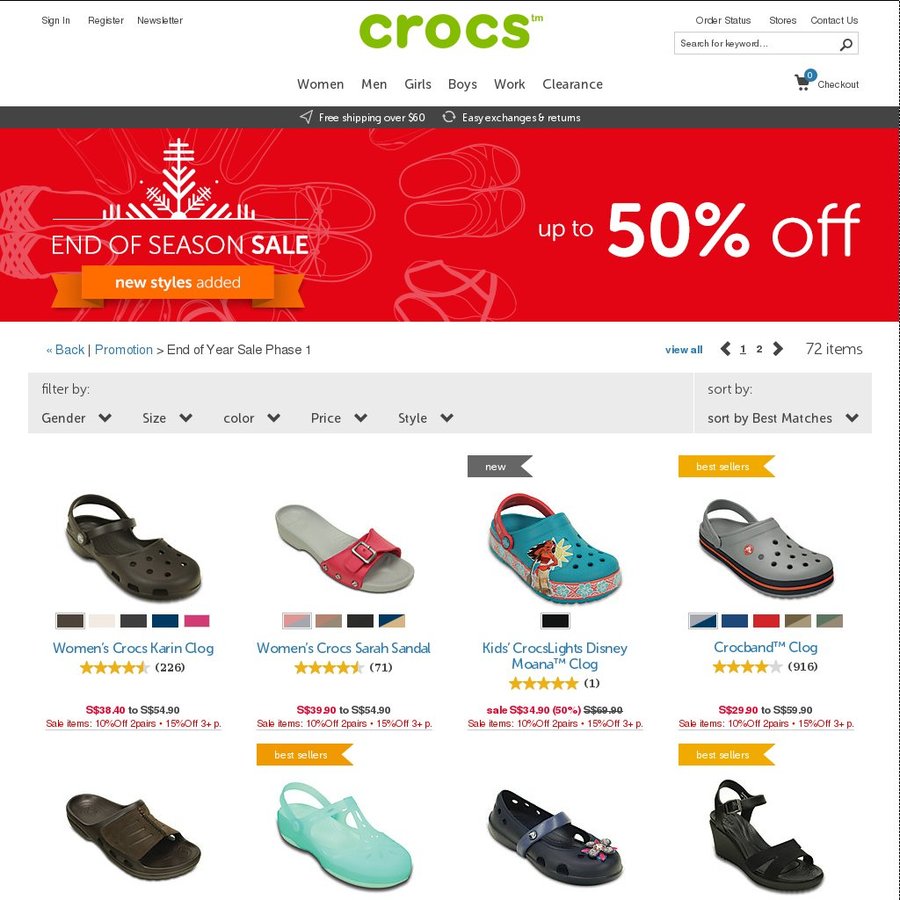 crocs end of season sale