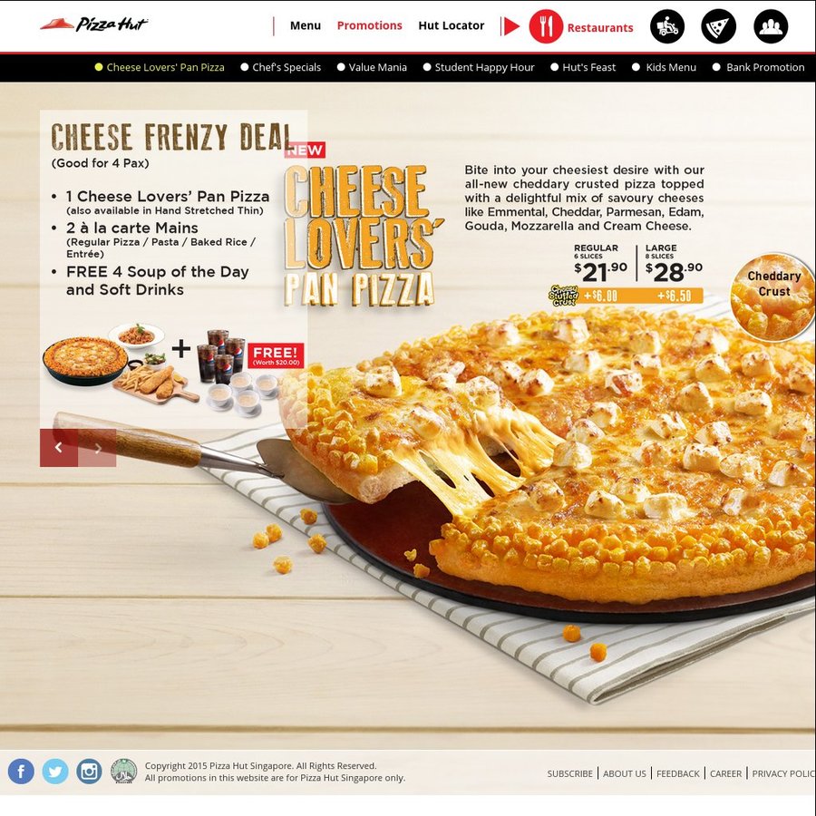 Lovers pizza hut cheese Cheese Lovers