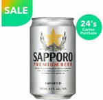 $55.99 Sapporo Premium Beer 330ml 1ctn (24 CANS) from Changi Recommends