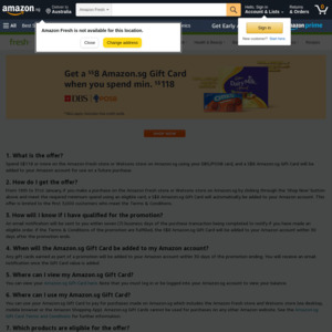 Bonus $8 Gift Card When You Spend $118 at Amazon Fresh or ...