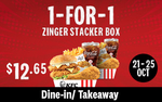 1 for 1 Zinger Stacker Box ($12.65) at KFC