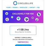 1 GB Per Month for 12 Months Bonus Data for Circles.life Users