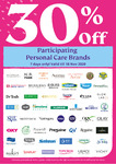 30% off Participating Personal Care Brands at Unity Pharmacy