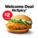McSpicy for $2 (U.P. $5.50) for New Users at McDonald's via App