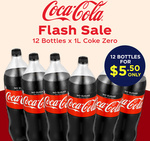 12 Bottles 1 Litre Coke Zero $5.50 + $1.99 Delivery @ Coca Cola via Qoo10