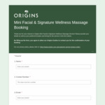 Free Mini Facial & Signature Wellness Massage @ Origins