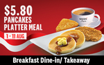Pancakes Platter Meal for $5.80 at KFC