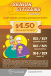 $4.50 Regular Movie Tickets for Senior Citizens & Hearing Impaired at Shaw Theatres [Weekdays, Before 6pm]