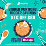 $10 off ($80 Min Spend) at Deliveroo