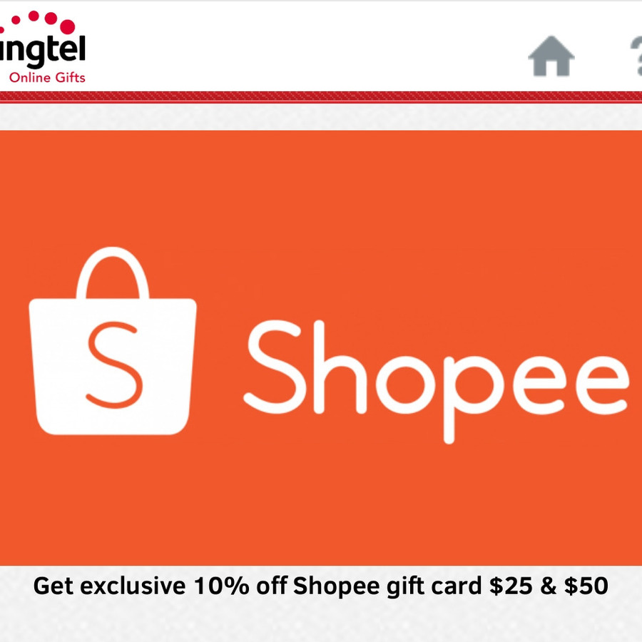 10% off Shopee Gift Cards via Singtel Online Gifts [$25 Gift Card for