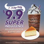 Small Drink & Sliced Cake for $9.90 at The Coffee Bean & Tea Leaf