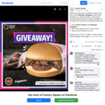 Win 1 of 6 Swiss Mushroom Burgers from Century Square