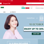 Up to 30% off + Extra $18 off ($150 Min Spend) at innisfree via Shopee