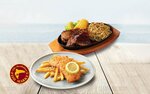 Dory ’n Chips + Double Chicken Sizzler for $20.47 (U.P. $29.80) at Manhattan Fish Market via Fave